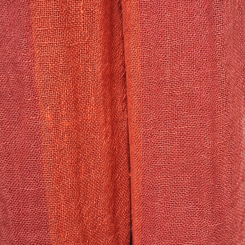 Red & Rust Linen Scarf - Picture 4 of 6